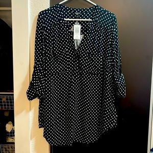 Women’s Torrid 1X blouse black and white NWT